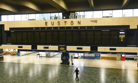 Closed Euston Station during one of the year’s rail strikes.