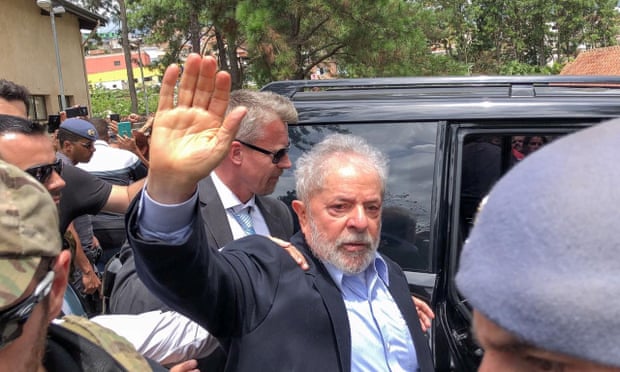 Brazil’s former President Luiz Inácio Lula da Silva, leaves for the cemetery to attend the funeral of his seven-year-old grandson in São Bernardo do Campo.
