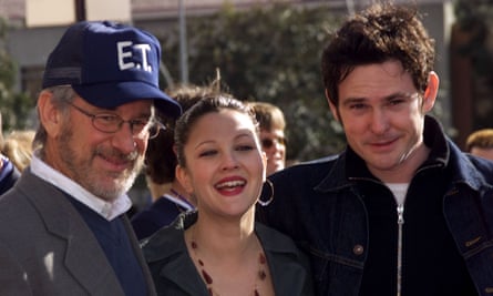Steven Spielberg, Drew Barrymore and Henry Thomas at the ET 20th anniversary event in Los Angeles