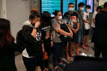 A row of young people