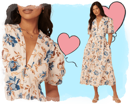 Nobody's Child white floral starlight midi dress