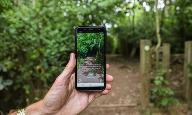 A walking route shown on an app.