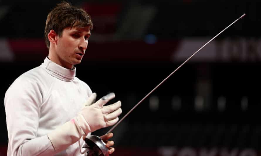 Britain’s James Cooke, the 2018 world champion, takes part in the fencing during last year's Olympics