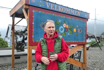 a man speaks outside