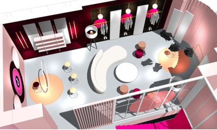 A design of the interior of the TikTok house at Westfield
