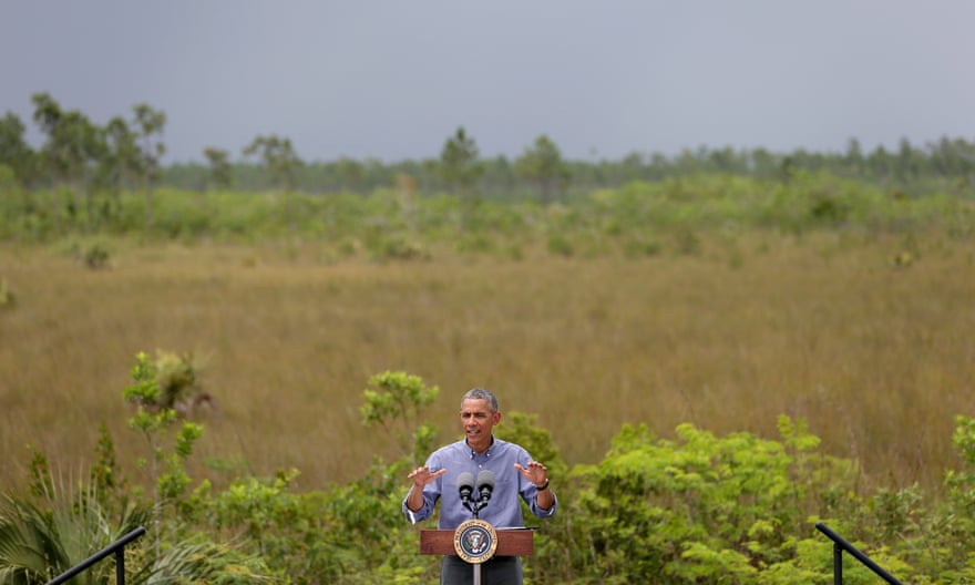 April 2015: visiting Everglades national park on Earth Day to discuss climate change.