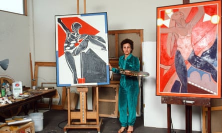 Francoise Gilot in her art studio circa 1982