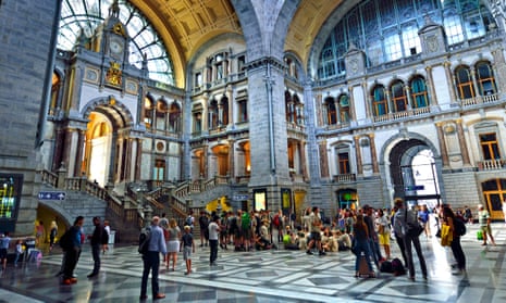 Main entrance hall of Antwerp Central Station.