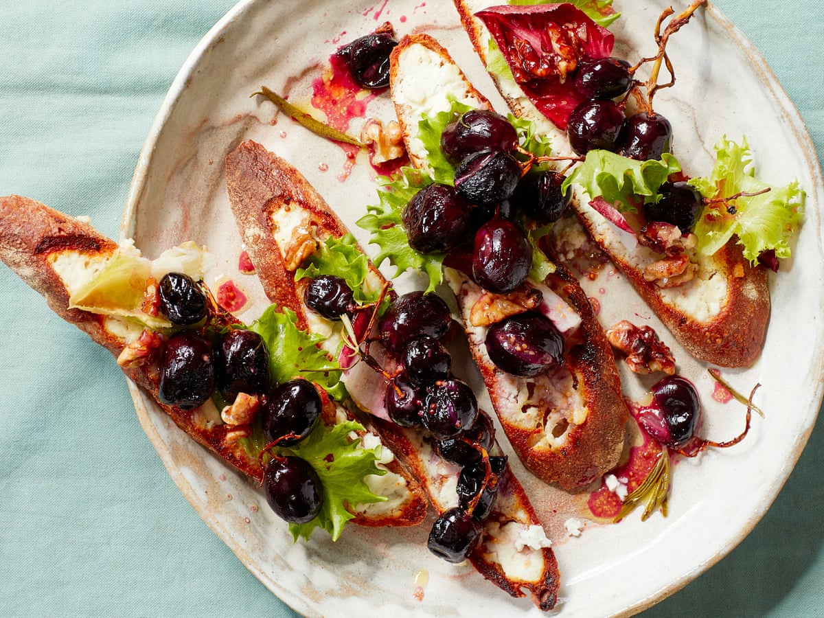 Thomasina Miers' recipe for goat's cheese crostini with roast