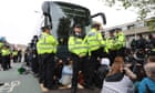 London protesters block transfer of asylum seekers to Bibby Stockholm thumbnail
