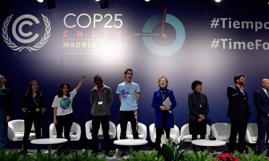 Former president of Ireland, Mary Robinson, fourth from right, at the UN Climate Change Conference COP25 in December 2019.