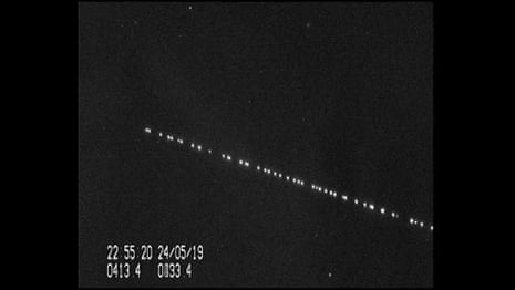 Trail of SpaceX Starlink satellites seen in sky over Netherlands – video
