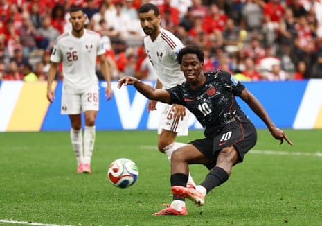 Jonathan David scores their sixth goal to complete his hat-trick
