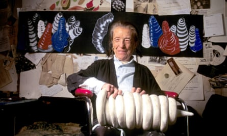 Louise Bourgeois in her studio in New York City in 1995.