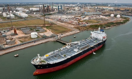 A tanker at the Port of Corpus Christi in Corpus Christi, Texas.