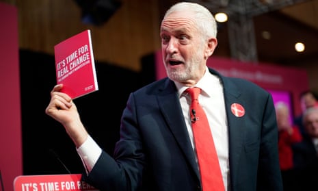 Jeremy Corbyn launching the Labour party manifesto last week.