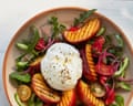 Thomasina Miers' nectarine and burrata salad. 075