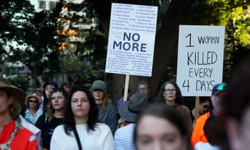  Demonstrators taking part in a national rally against violence against women in the Sydney CBD