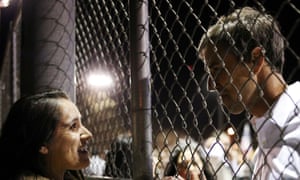 Beto O’Rourke greets a supporter after his El Paso speech.