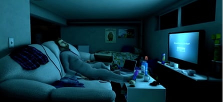 Nate in his parents’ basement in the game