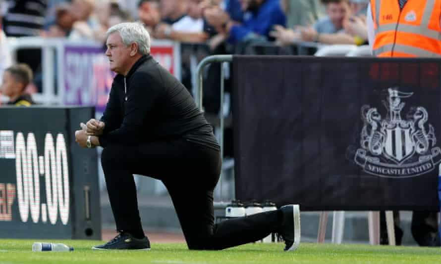 Steve Bruce on the touchline at St James' Park