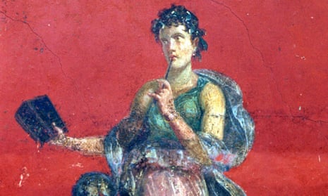 Detail from a Pompeii fresco showing Calliope, the muse of epic poetry