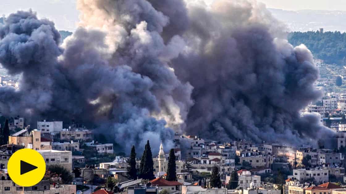 Explosions in West Bank as Israel blows up buildings in Jenin refugee camp – video