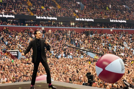 Huge response … Yungblud sings with one of the concert’s superstar lineups.