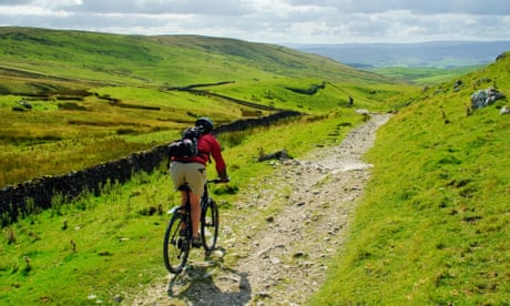 A cyclist near Settle in the Yorkshire Dales.