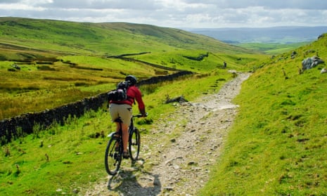 A cyclist near Settle in the Yorkshire Dales.