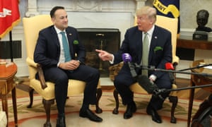 President Trump in the Oval Office of the White House today with the Irish prime minister, Leo Varadkar.
