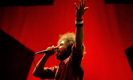 Zack de la Rocha performs in Rage Against The Machine. The band says Farage’s podcast brazenly exploits their name.