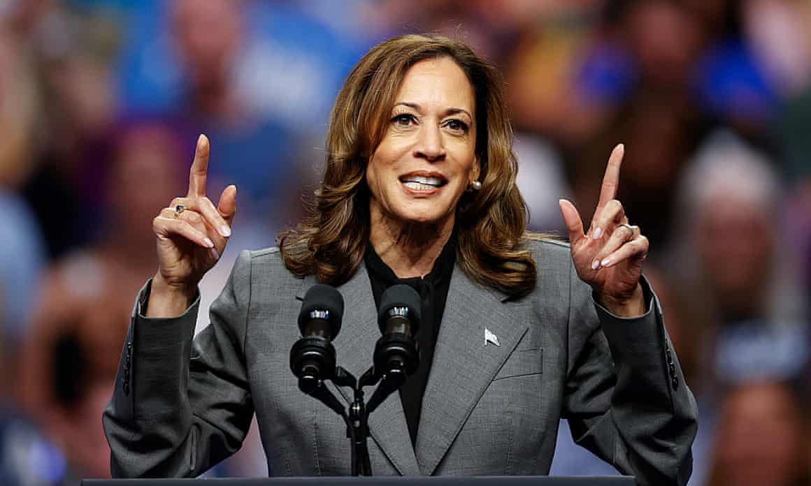 Kamala Harris speaks during a campaign event in Madison, Wisconsin, on Friday.