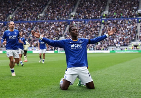 Thierno Barry celebrates scoring