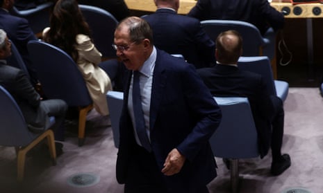 Russia's Foreign Minister Sergei Lavrov at the United Nations Security Council.
