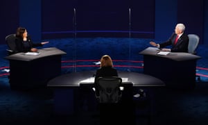 Kamala Harris and Mike Pence debate in Salt Lake City while Susan Page tries to moderate.