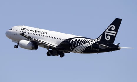 Air New Zealand jet flying away