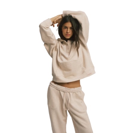 Adanola Loopback Henley hoodie in Oatmeal Melange