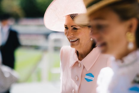Carole Middleton, left, mother of the Princess of Wales, and Alizee Thevenet on day two of Royal Ascot.