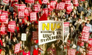 National Union of Students demonstration against loans, London, 2002