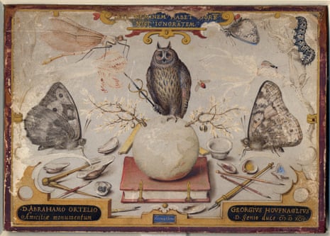 Joris Hoefnagel 
Allegory for Abraham Ortelius