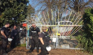 Officials arriving at the Grow Heathrow’s community site.