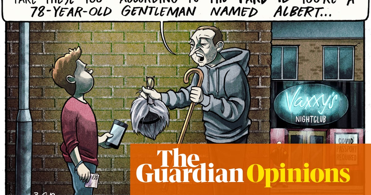 Ben Jennings on Covid vaccine passports being trialled in England – cartoon