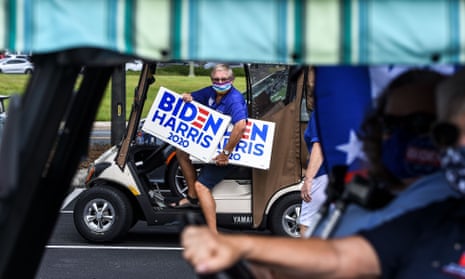 A Biden supporter in The Villages, a once near-exclusive Republican preserve north of Orlando. Other Floridian enclaves of retirees have become noticeably more blue.