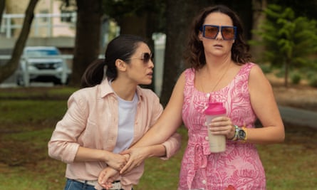 From left: JJ Fong as Amy Kwan and Celeste Barber as Liv Healy in Wellmania.