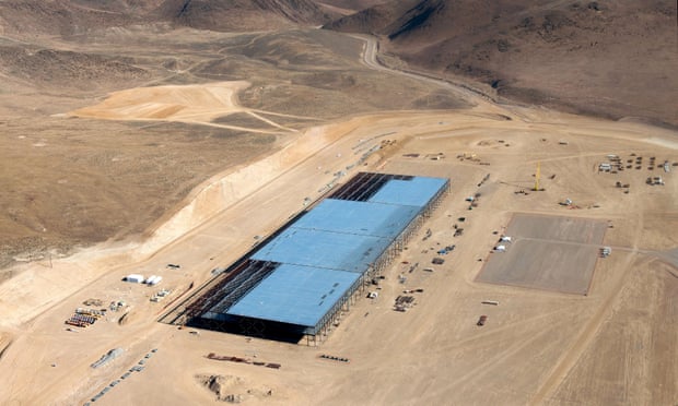 The Tesla Gigafactory during construction. Nevada gave the company $1.3bn in tax benefits.