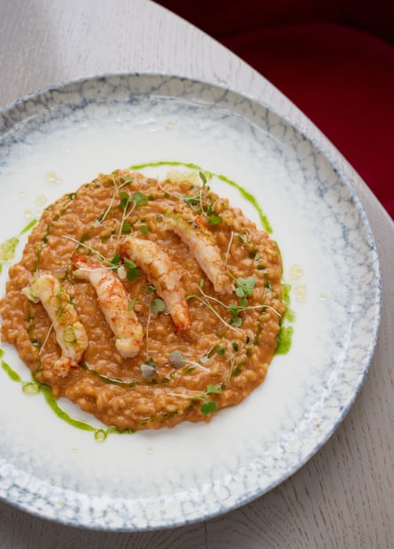 The red shrimp risotto served at Samphire in Lymington.