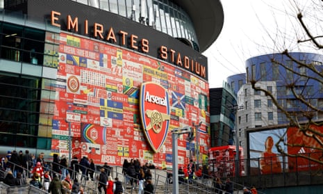 A view outside Arsenal’s Emirates Stadium before last Sunday’s WSL game there against Tottenham.