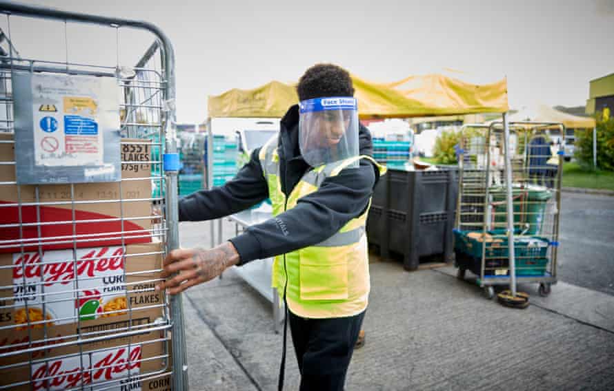Marcus Rashford visiting FareShare Greater Manchester at New Smithfield Market, October 2020