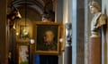 A member of staff from Sotheby's poses for the media with a portrait of the iconic former British Prime Minister Winston Churchill, painted by Graham Sutherland in 1954, at Blenheim Palace, Woodstock, England. 
